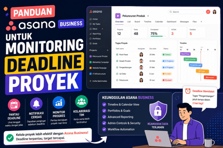 Panduan Akun Asana Business untuk Monitoring Deadline Proyek.