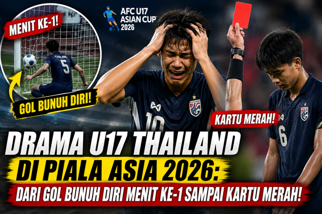Drama U17 Thailand di Piala Asia 2026: Dari Gol Bunuh Diri Menit ke-1 Sampai Kartu Merah!