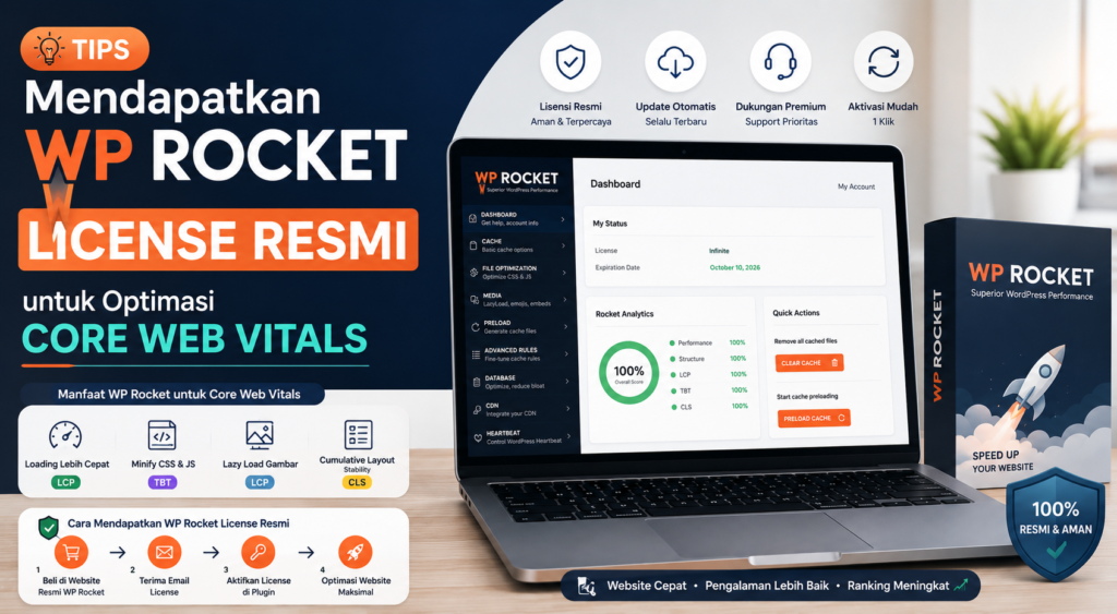 Tips Mendapatkan WP Rocket License Resmi 2026: Rahasia Optimasi Core Web Vitals Website Anda