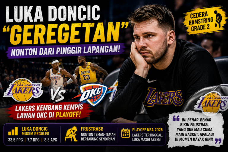 Luka Doncic "Geregetan" Nonton dari Pinggir Lapangan: Lakers Kembang Kempis Lawan OKC di Playoff!