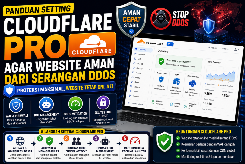 Panduan Setting Cloudflare Pro Agar Website Aman dari Serangan DDoS