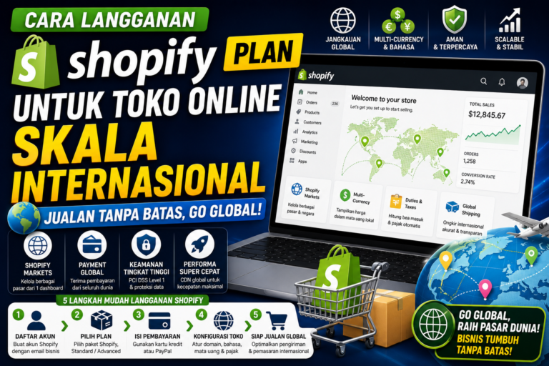 Cara Langganan Shopify Plan untuk Toko Online Skala Internasional