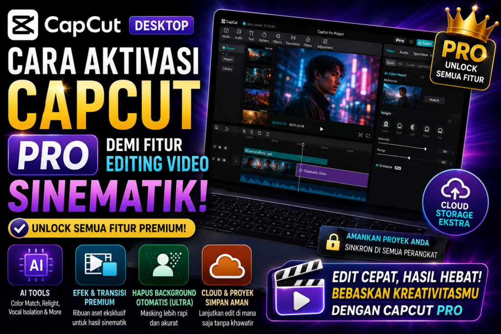 Cara Aktivasi CapCut Desktop Pro demi Fitur Editing Video Sinematik
