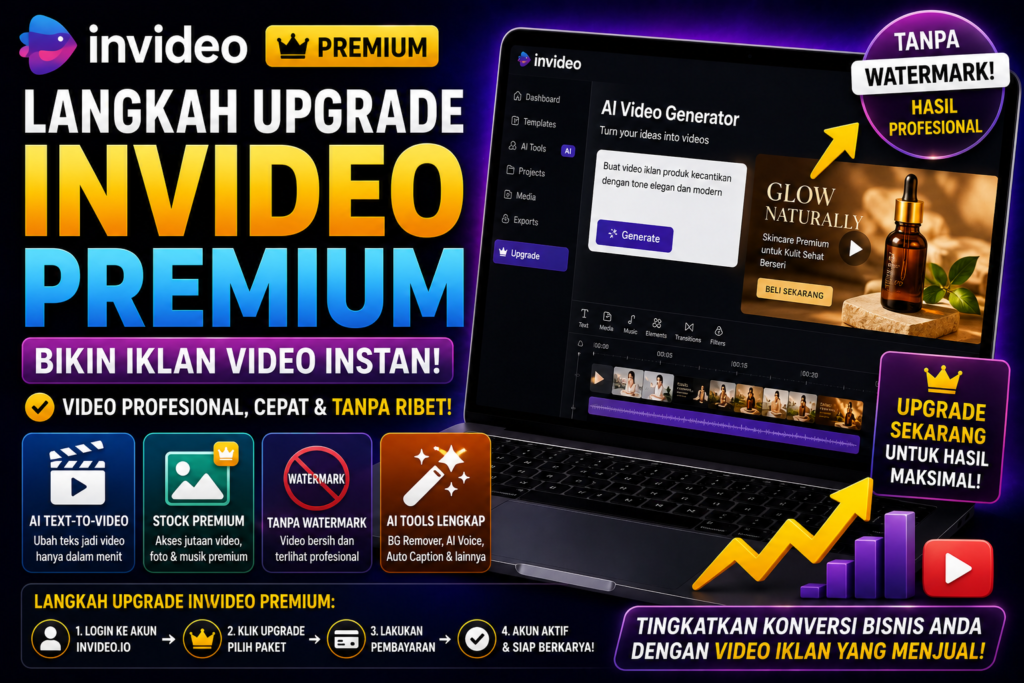 Langkah Upgrade InVideo Premium untuk Bikin Iklan Video Instan