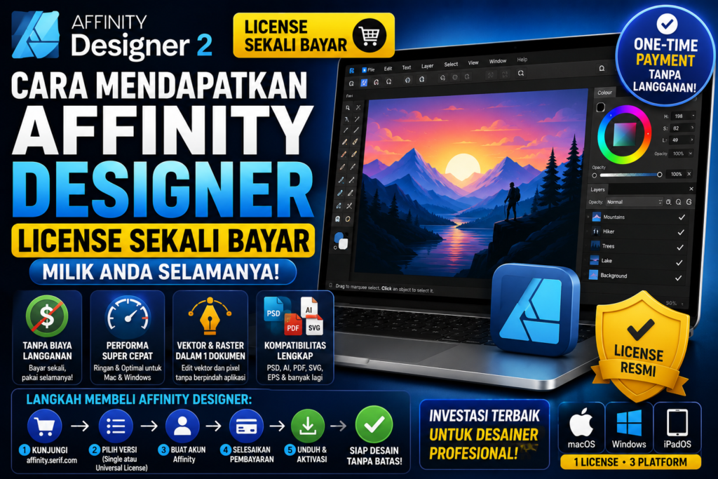 Cara Mendapatkan Affinity Designer License Sekali Bayar