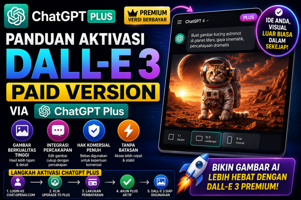 Panduan Aktivasi DALL-E 3 Paid Version via ChatGPT Plus