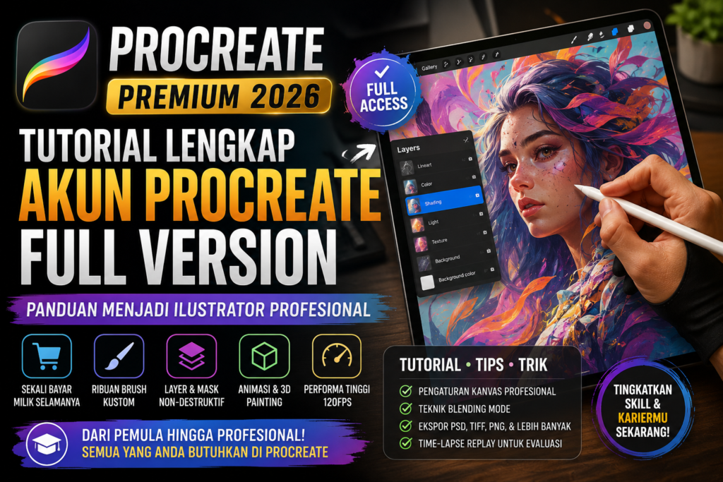 Tutorial Akun Procreate Premium 2026: Panduan Menjadi Ilustrator Profesional