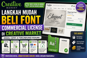 Langkah Mudah Beli Font Commercial License di Creative Market
