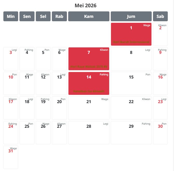 Libur Mei 2026: 10 Tanggal Merah, 3 Long Weekend, dan Tips Maksimalkan Cuti