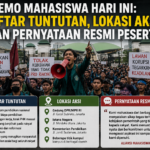 Demo Mahasiswa Hari Ini: Daftar Tuntutan, Lokasi Aksian Pernyataan Resmi Peserta