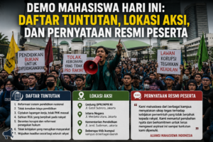 Demo Mahasiswa Hari Ini: Daftar Tuntutan, Lokasi Aksian Pernyataan Resmi Peserta