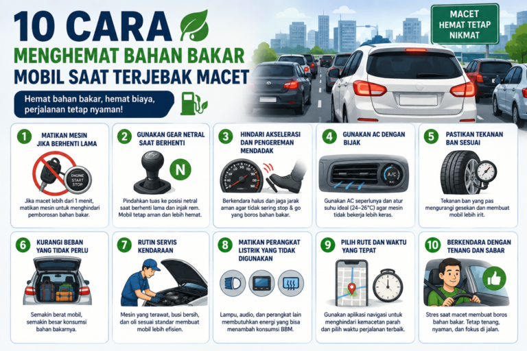 10 Cara Menghemat Bahan Bakar Mobil Saat Terjebak Macet