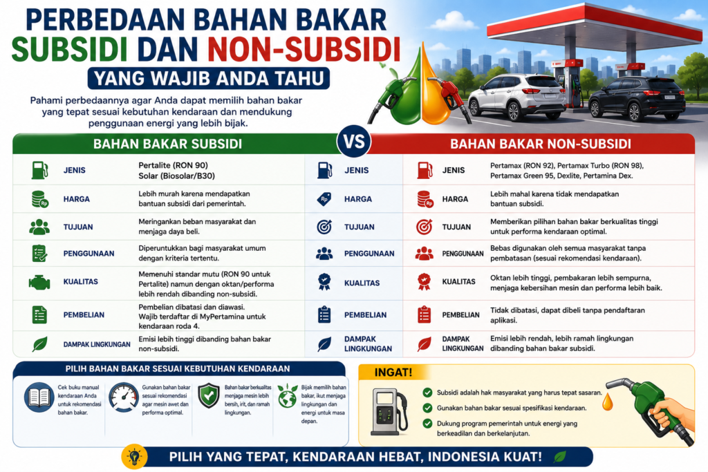 Perbedaan Bahan Bakar Subsidi dan Non-Subsidi yang Wajib Anda Tahu