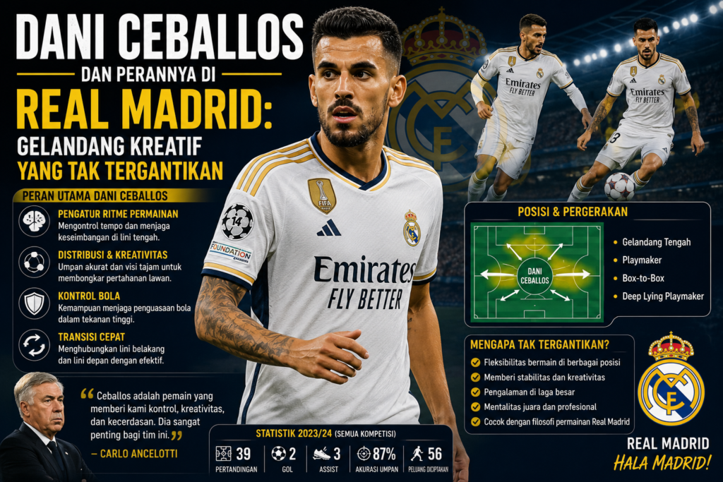 Dani Ceballos dan Perannya di Real Madrid: Gelandang Kreatif yang Tak Tergantikan