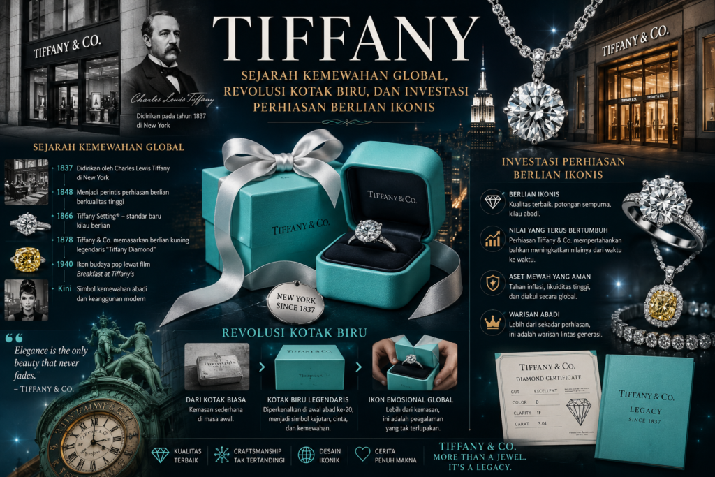 Tiffany: Sejarah Kemewahan Global, Revolusi Kotak Biru, dan Investasi Perhiasan Berlian Ikonis