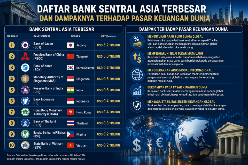 Daftar Bank Sentral Asia Terbesar dan Dampaknya terhadap Pasar Keuangan Dunia
