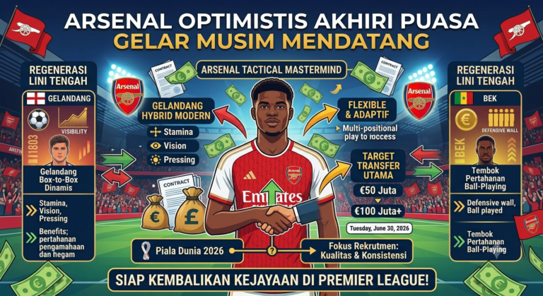 Arsenal Optimistis Akhiri Puasa Gelar Musim Mendatang
