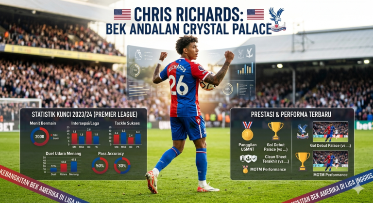 Chris Richards: Statistik, Prestasi, dan Performa Terbaru Bersama Crystal Palace