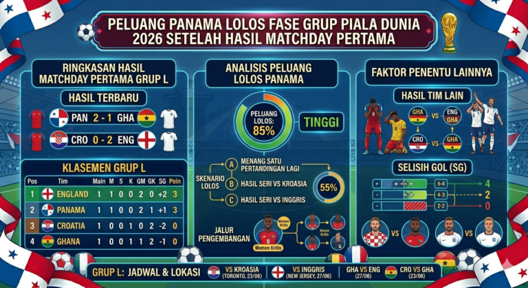 Peluang Panama Lolos Fase Grup Piala Dunia 2026 Setelah Hasil Matchday Pertama