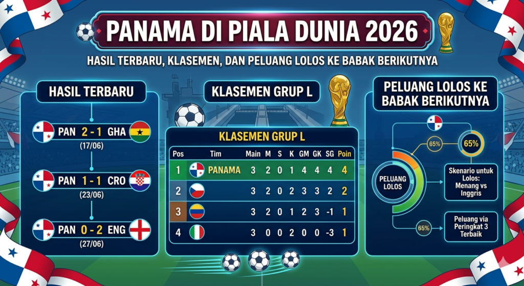 Panama di Piala Dunia 2026: Hasil Terbaru, Klasemen, dan Peluang Lolos ke Babak Berikutnya