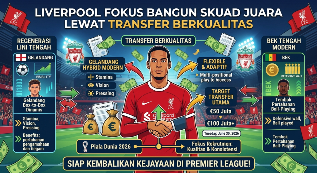 Liverpool Fokus Bangun Skuad Juara Lewat Transfer Berkualitas