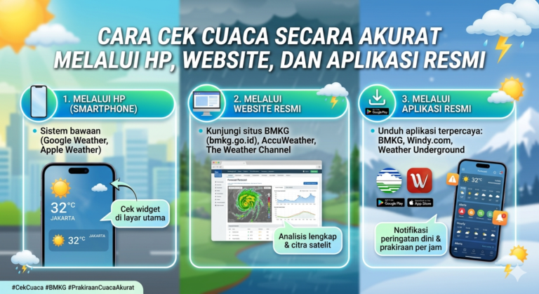 Cara Cek Cuaca Secara Akurat Melalui HP, Website, dan Aplikasi Resmi