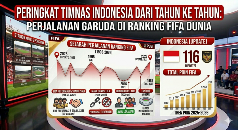 Peringkat Timnas Indonesia dari Tahun ke Tahun: Perjalanan Garuda di Ranking FIFA Dunia