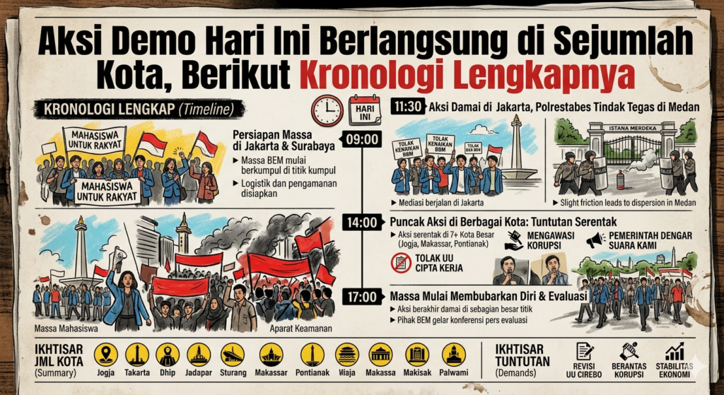 Aksi Demo Hari Ini Berlangsung di Sejumlah Kota, Berikut Kronologi Lengkapnya