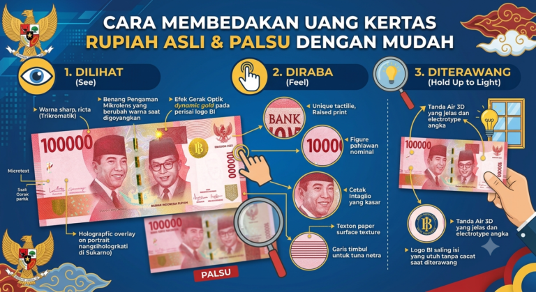Cara Membedakan Uang Kertas Rupiah Asli dan Palsu dengan Mudah