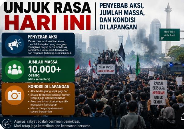 Unjuk Rasa Hari Ini: Penyebab Aksi, Jumlah Massa, dan Kondisi di Lapangan