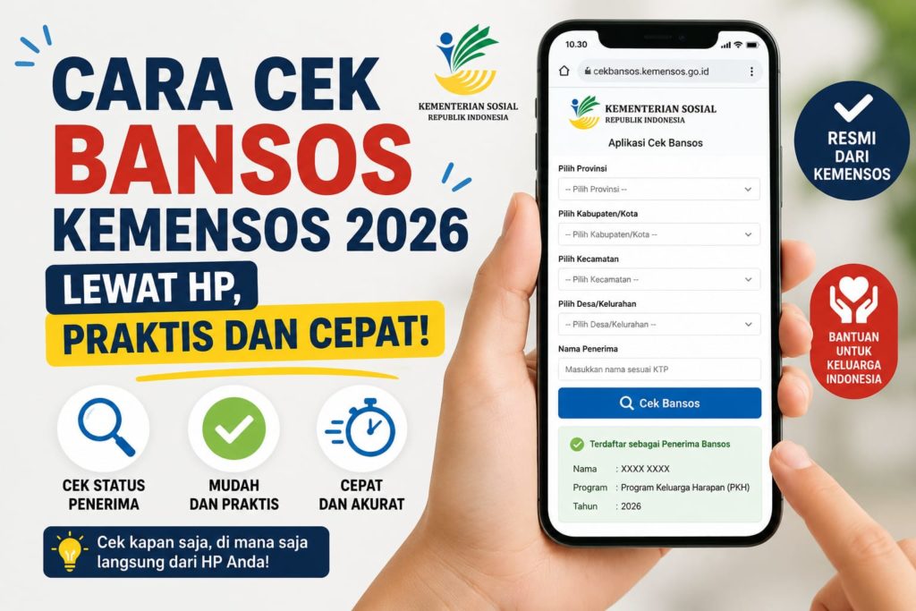 Cara Cek Bansos Kemensos 2026 Lewat HP, Praktis dan Cepat!