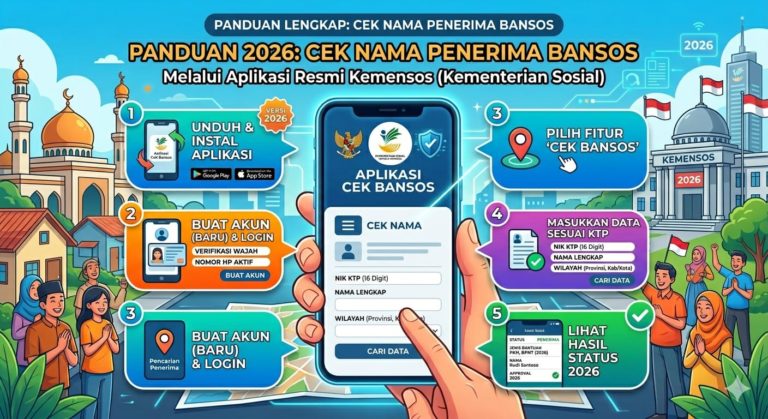 Cara Cek Nama Penerima Bansos 2026 Melalui Aplikasi Resmi Kemensos
