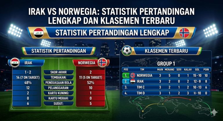 Irak vs Norwegia: Statistik Pertandingan Lengkap dan Klasemen Terbaru
