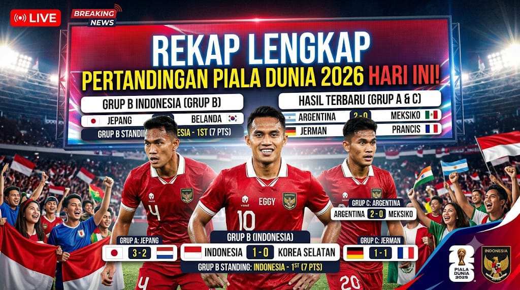 Rekap Lengkap Pertandingan Piala Dunia 2026 Hari Ini