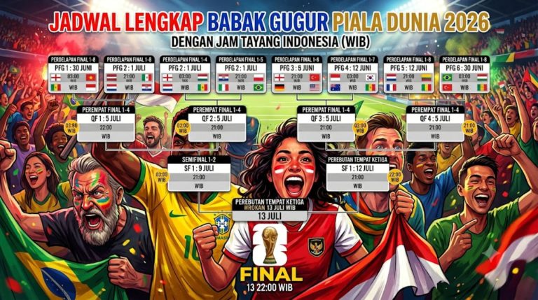 Jadwal Lengkap Babak Gugur Piala Dunia 2026 Beserta Jam Tayang