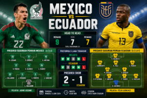 Mexico vs Ecuador: Susunan Pemain, Head to Head, dan Prediksi Skor Lengkap