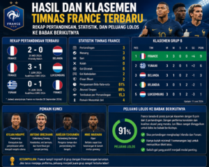 Hasil dan Klasemen Timnas France Terbaru: Rekap Pertandingan, Statistik, dan Peluang Lolos ke Babak Berikutnya