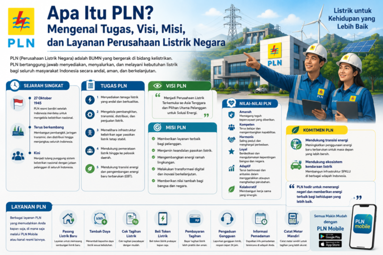 Apa Itu PLN? Mengenal Tugas, Visi, Misi, dan Layanan Perusahaan Listrik Negara