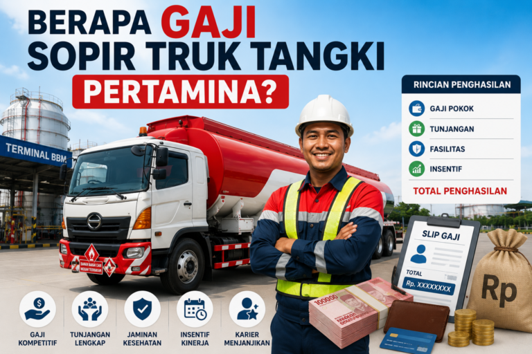 Buatkan saya gambar dengan judul tersebut Berapa Gaji Sopir Truk Tangki Pertamina?
