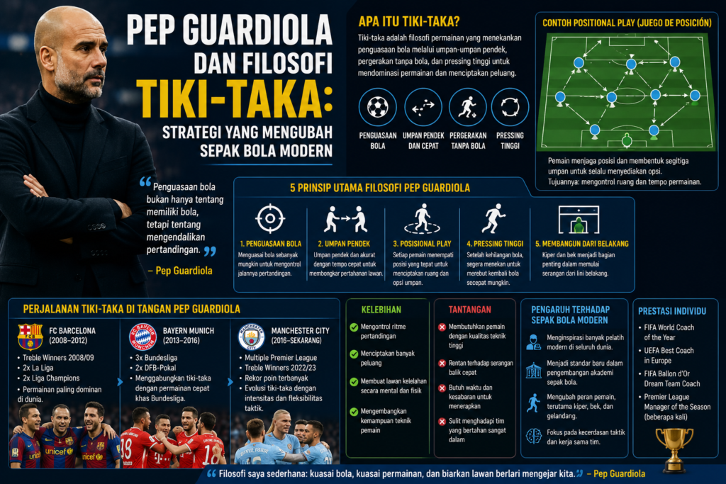 Pep Guardiola dan Filosofi Tiki-Taka: Strategi yang Mengubah Sepak Bola Modern