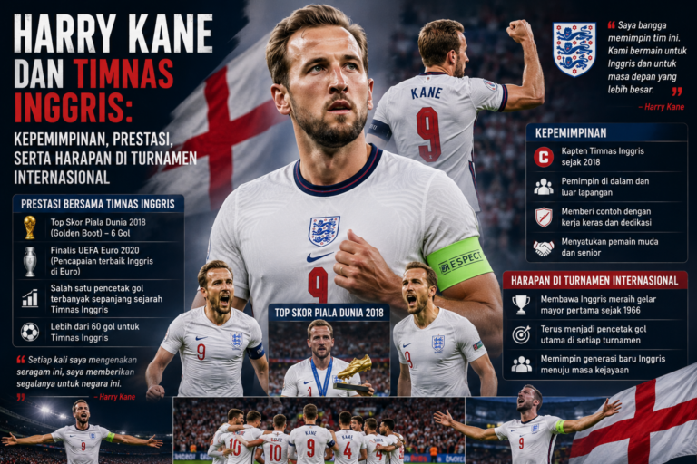 Harry Kane dan Timnas Inggris: Kepemimpinan, Prestasi, serta Harapan di Turnamen Internasional