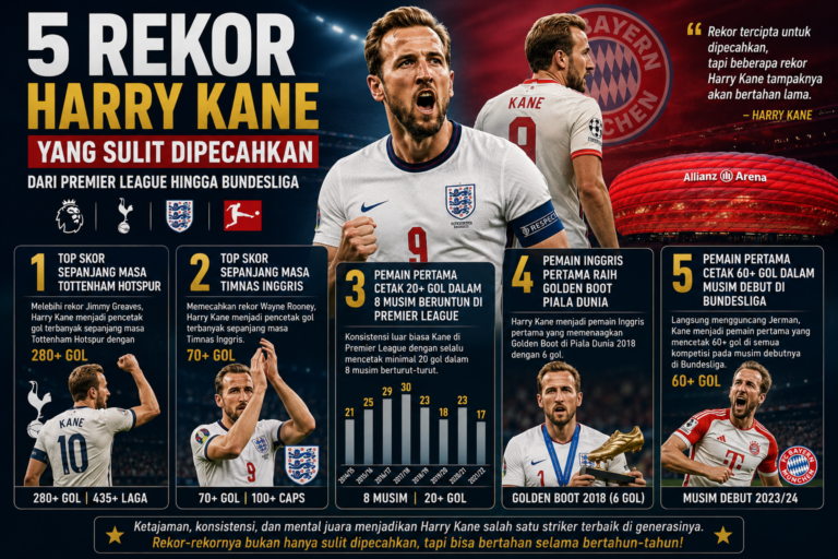 5 Rekor Harry Kane yang Sulit Dipecahkan, Dari Premier League hingga Bundesliga