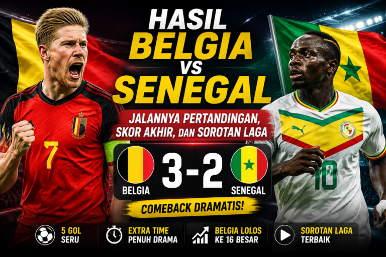 Hasil Belgia vs Senegal: Jalannya Pertandingan, Skor Akhir, dan Sorotan Laga