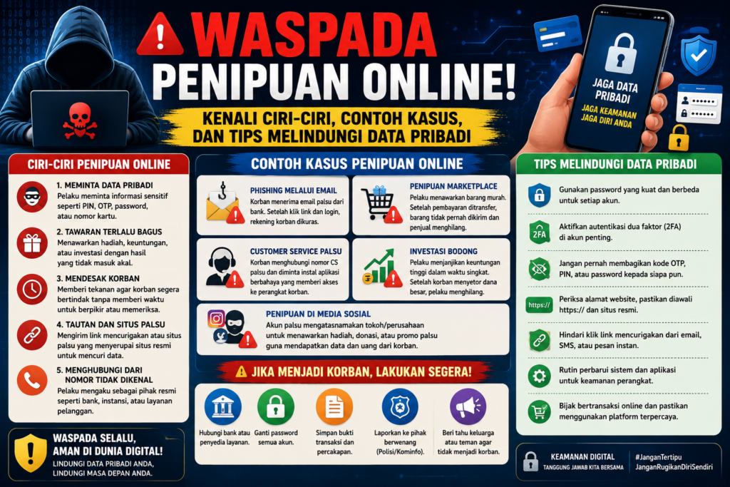 Waspada Penipuan Online! Kenali Ciri-Ciri, Contoh Kasus, dan Tips Melindungi Data Pribadi