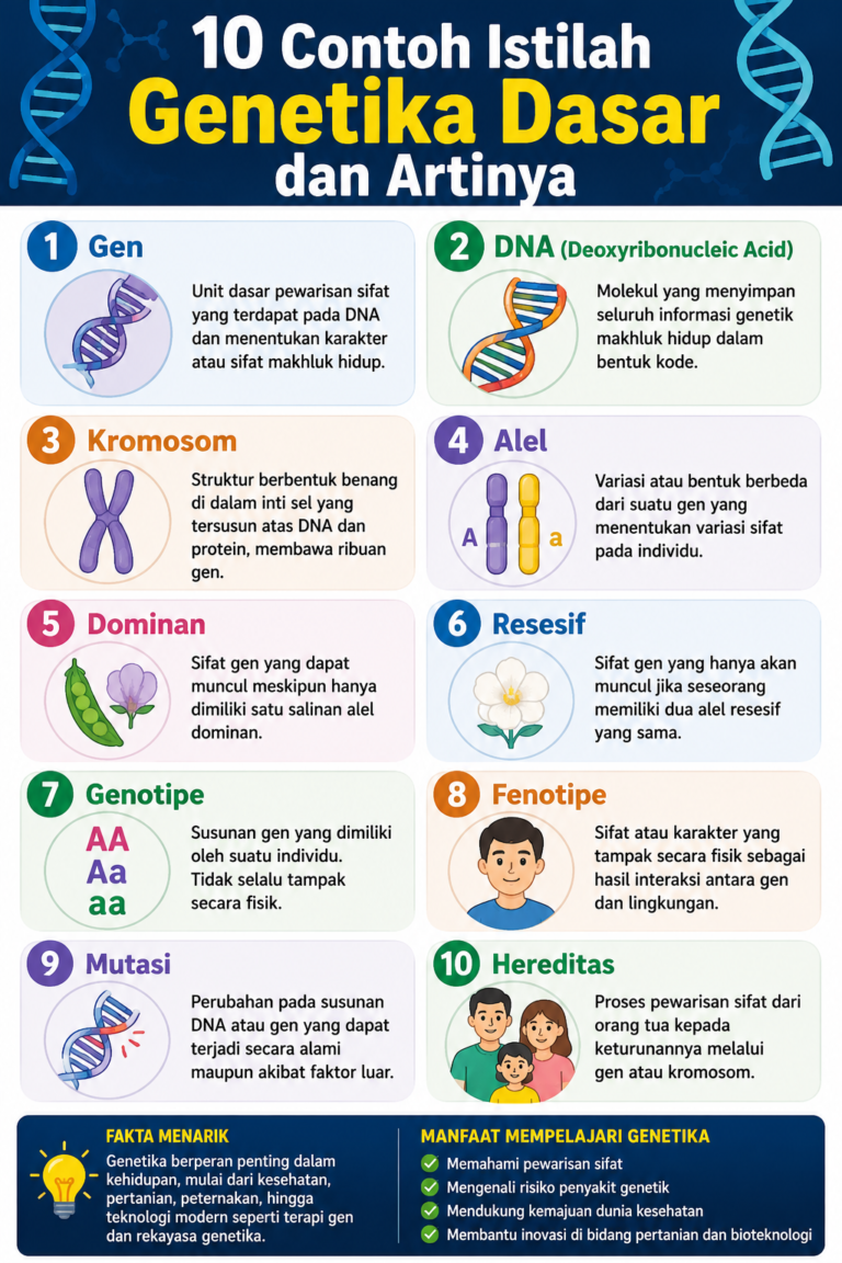 10 Contoh Istilah Genetika Dasar dan Artinya