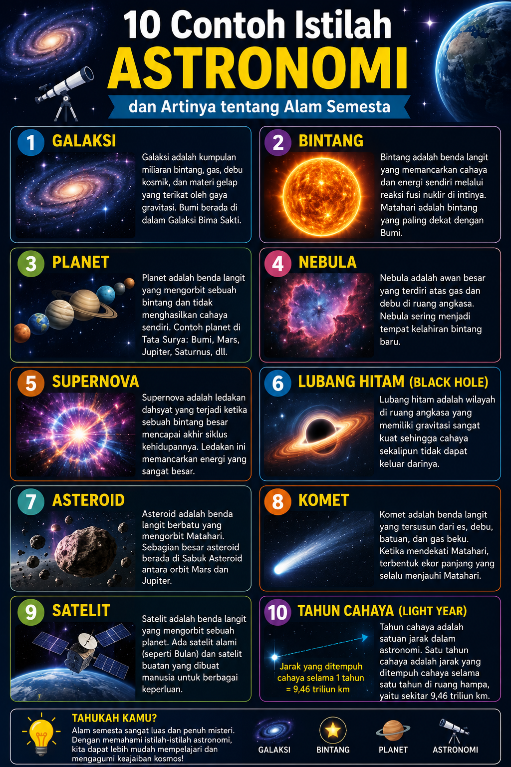 10 Contoh Istilah Astronomi dan Artinya tentang Alam Semesta