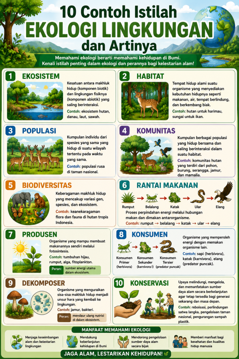 10 Contoh Istilah Ekologi Lingkungan dan Artinya