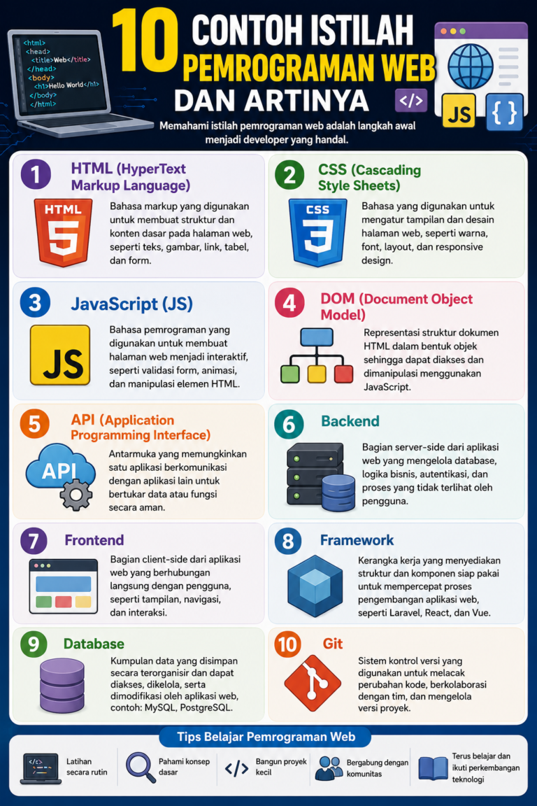 10 Contoh Istilah Pemrograman Web dan Artinya