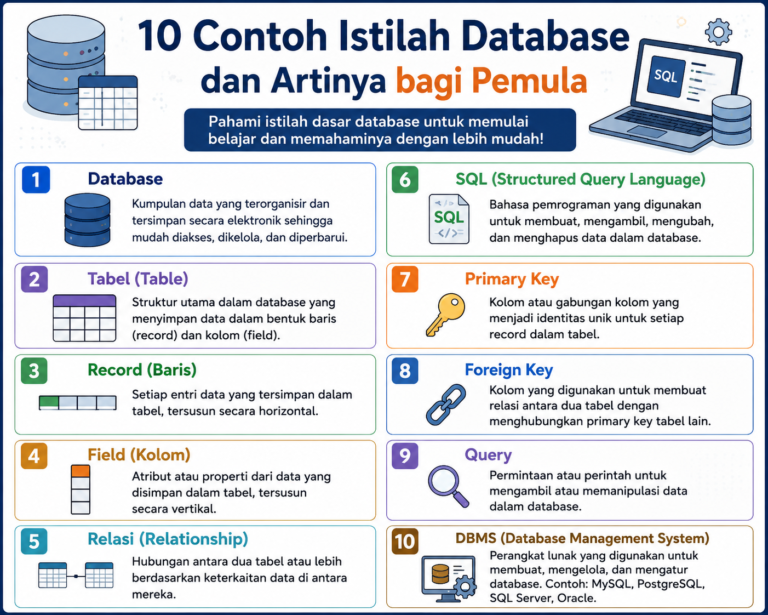 10 Contoh Istilah Database dan Artinya bagi Pemula