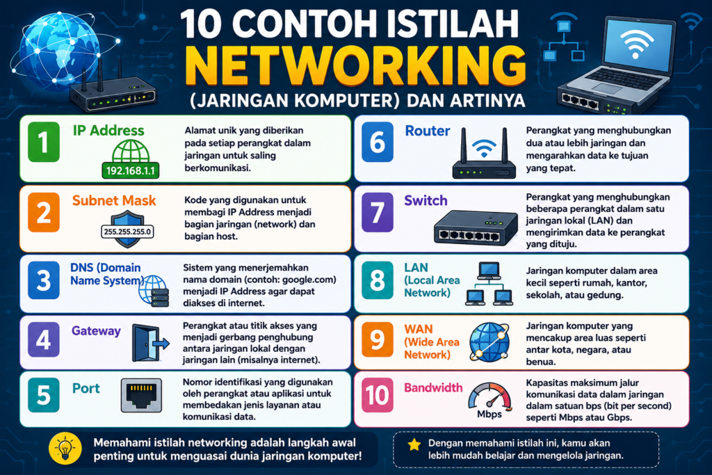 10 Contoh Istilah Networking (Jaringan Komputer) dan Artinya